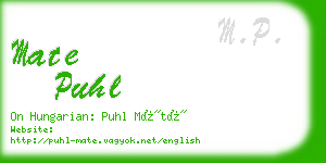 mate puhl business card